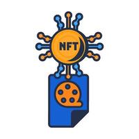 Multi Colored NFT Movie File Assigning Icon vector