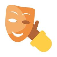 Smiling Theatrical Mask Tradition Of Acting vector