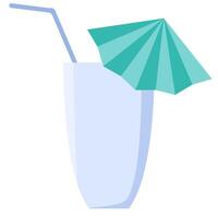 Milkshake Glass Flat Style Container vector