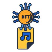 Multi Colored NFT Music File Assigning Icon vector