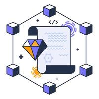 Blockchain Smart Contract Technological Concept vector