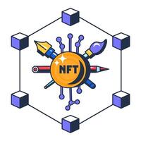 Multi Colored Assignment Of NFT Token Icon vector