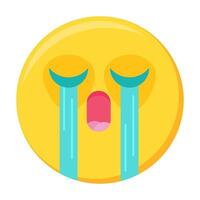 Weep Emoji Cute Cartoon Icon Element vector