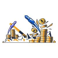Multi Colored Mining Digital Crypto Concept vector