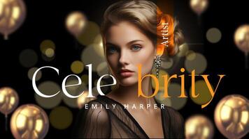 Gold Celebrity Page Mobile Facebook Cover template