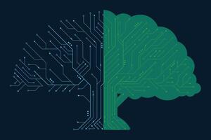 Circuit board tree. Tree data technology circuit line. Abstract futuristic circuit board. Futuristic technology design elements. illustration vector
