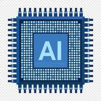 Artificial intelligence chip. AI processor concept. Futuristic microchip processor. AI chip symbol. Technology innovation concept. illustration vector