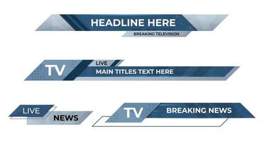 Futuristic design lower third banner. Blue geometric lower third banner template design. headline title. illustration vector