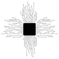 Printed circuit board and processor. Abstract futuristic circuit board. Hi tech digital circuit board. Futuristic technology design elements. illustration vector