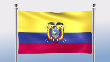 Ecuador Flag Hangs On The Pole On Both Sides video