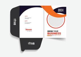 Presentation folder design colorful theme vector