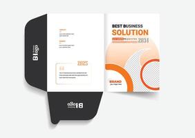 Presentation folder template modern layout vector