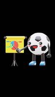 3D Soccer Ball Character Giving Presentation With Chart Board Suitable For Business Analysis And Marketing Strategies. Transparent Background. Alpha Background. Looping Animation. video
