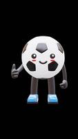 3D Soccer Ball Character Giving Thumbs Up Gesture For Motivation And Success Themes. Transparent Background. Alpha Background. Looping Animation. video