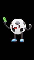 3D Soccer Ball Character Holding Money Symbolizing Wealth Success Suitable For Business Financial And Marketing Content. Transparent Background. Alpha Background. Looping Animation. video