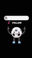 3D Soccer Ball Character Promoting Social Media Follow Button Perfect For Digital Campaigns And Branding. Transparent Background. Alpha Background. Looping Animation. video