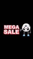 3D Soccer Ball Character With Mega Sale Text For Promotional Marketing. Transparent Background. Alpha Background. Looping Animation. video