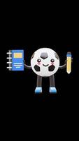 3D Soccer Ball Character Holding Textbook And Pencil Suitable For Education And Learning Concepts. Transparent Background. Alpha Background. Looping Animation. video
