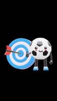 3D Soccer Ball Character Pointing At Bullseye Target For Goals And Achievements Suitable For Business Motivation And Success Presentations. Transparent Background. Alpha Background. Looping Animation. video