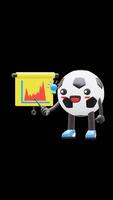 3D Soccer Ball Character Pointing At Red Chart With Light Bulb Suitable For Creative And Business Concepts. Transparent Background. Alpha Background. Looping Animation. video