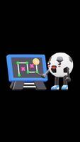 3D Soccer Ball Character Explaining Business Strategy On Chalkboard Suitable For Business Presentation And Educational Content. Transparent Background. Alpha Background. Looping Animation. video