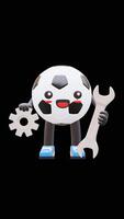 3D Soccer Ball Character Holding Wrench And Gear For Maintenance And Technical Support Suitable For Business And Technical Concepts. Transparent Background. Alpha Background. Looping Animation. video