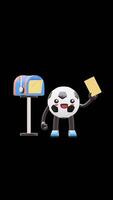 3D Soccer Ball Character Holding Envelope Next To Mailbox Suitable For Communication And Business Messaging Concepts. Transparent Background. Alpha Background. Looping Animation. video