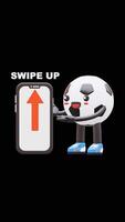 3D Soccer Ball Character Highlighting Swipe Up Text With A Smartphone Graphic. Ideal For Interactive Marketing Campaigns, Social Media Advertisements, And Engaging Call To Actions. video
