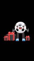 3D Soccer Ball Character With Gift Boxes Suitable For Celebration And Holiday Concepts. Transparent Background. Alpha Background. Looping Animation. video