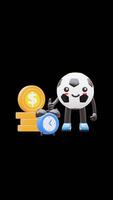3D Soccer Ball Character Showing Time Is Money Concept Suitable For Business And Financial Concepts. Transparent Background. Alpha Background. Looping Animation. video