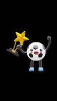 3D Soccer Ball Character Holding Star Trophy Suitable For Award And Achievement Concepts. Transparent Background. Alpha Background. Looping Animation. video