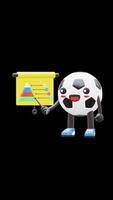 3D Soccer Ball Character Doing Presentation With Graph And Pointer Suitable For Business And Marketing Presentations. Transparent Background. Alpha Background. Looping Animation. video