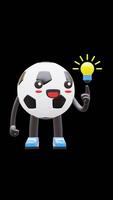 3D Soccer Ball Character With Light Bulb Idea Moment Suitable For Innovation Creativity And Problem Solving Content. Transparent Background. Alpha Background. Looping Animation. video