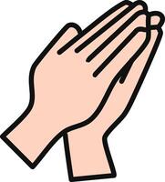 Minimalist Praying Hands Icon vector