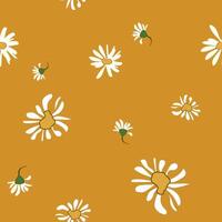 A daisy seamless pattern design hand drawn spring daisy flower fabric towel design pattern summer print ditsy flower vector