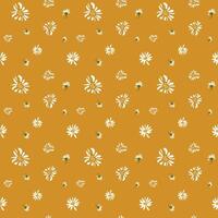 A seamless textile Background of daisy seamless pattern design hand drawn spring daisy flower fabric towel design pattern summer print ditsy flower. vector