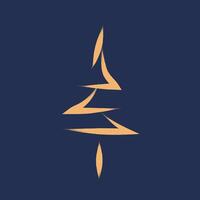 Christmas tree, snowflake, firework line art on blue background, Single continuous line drawing on gold background. A Luxury christmas tree design vector