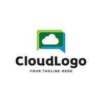 Cloud logo template with a speech bubble vector