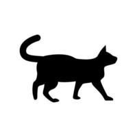 A black silhouette of a cat walking vector