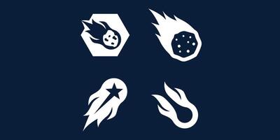 Four different icons for a fire, a star, and a rocket vector