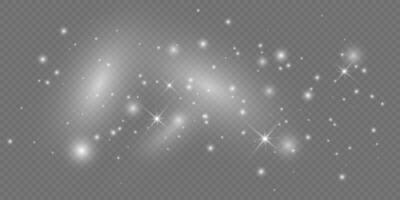 White glowing stars and sparkles vector
