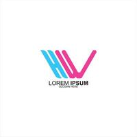 lorem ipsum logo hw initial icon with creative illustration vector