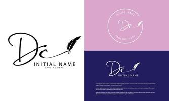 DC C D initial signature logo template vector