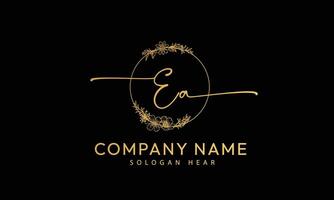 EA A E initial signature logo template vector