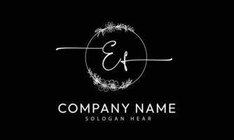 EF F E initial signature logo template vector