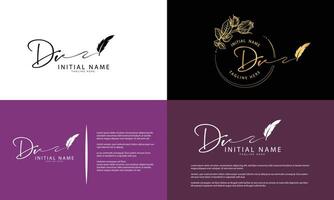DV V D initial signature logo template vector