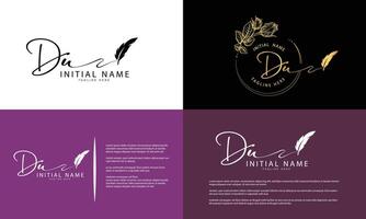 DU U D initial signature logo template vector