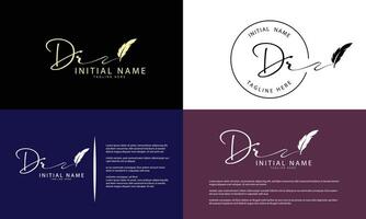 DR R D initial signature logo template vector