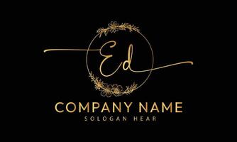 ED D E initial signature logo template vector
