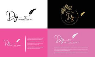 DY Y D initial signature logo template vector